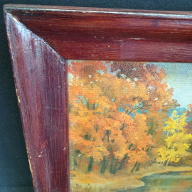 Картина маслом на фанере "Осенний пейзаж", размер полотна 46х30 см. Картинка 2